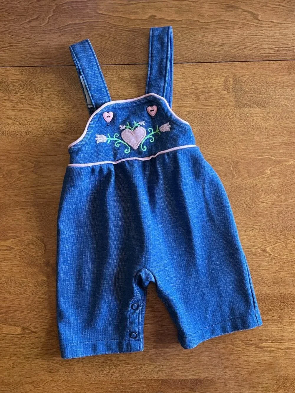 Carter's vintage heart embroidery overalls 3m